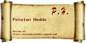 Petelen Hedda névjegykártya